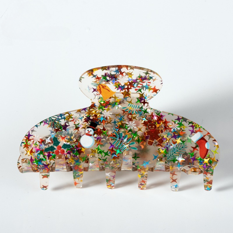 Acrylic Christmas Series Sparkling Stars Hair Clip