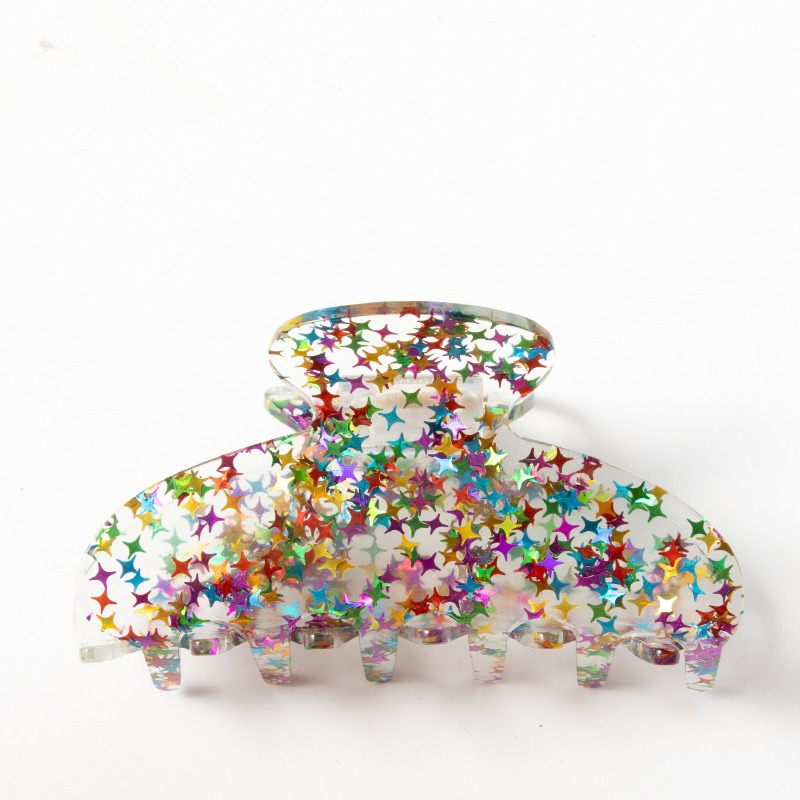 Acrylic Christmas Series Sparkling Stars Hair Clip