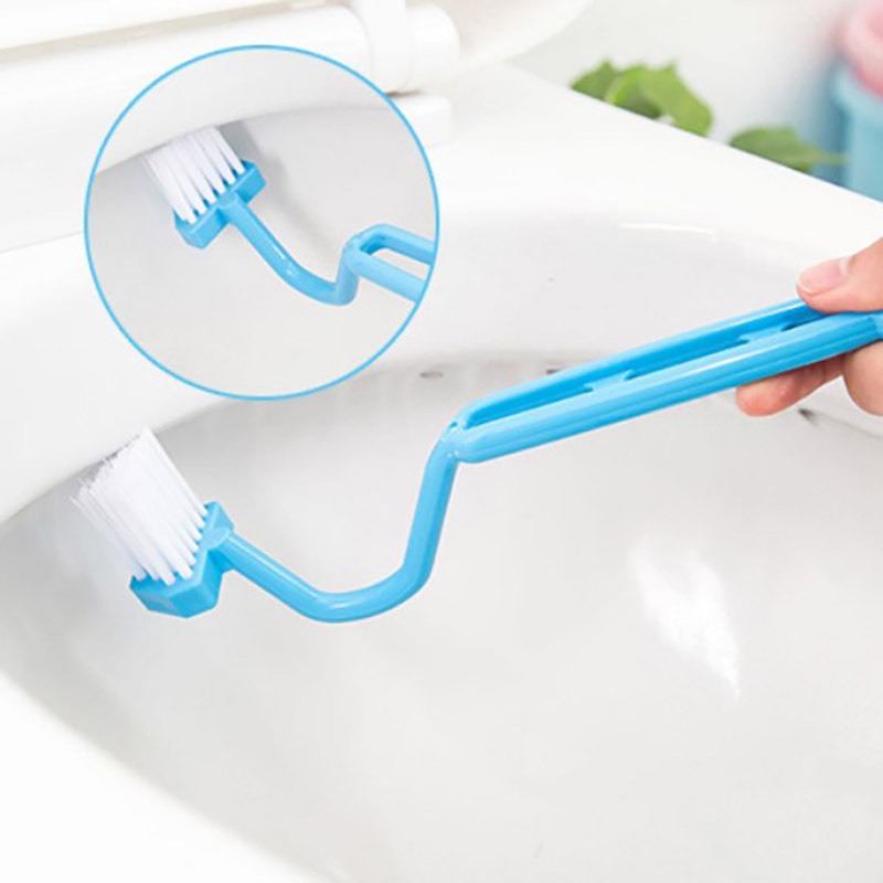 3pcs Toilet Rim Edge Brush Bow Curved Flush Passage Brush Bathroom Cleaning  Supplies Home Cleaning Handle Corner Brush Bathroom Cleaning