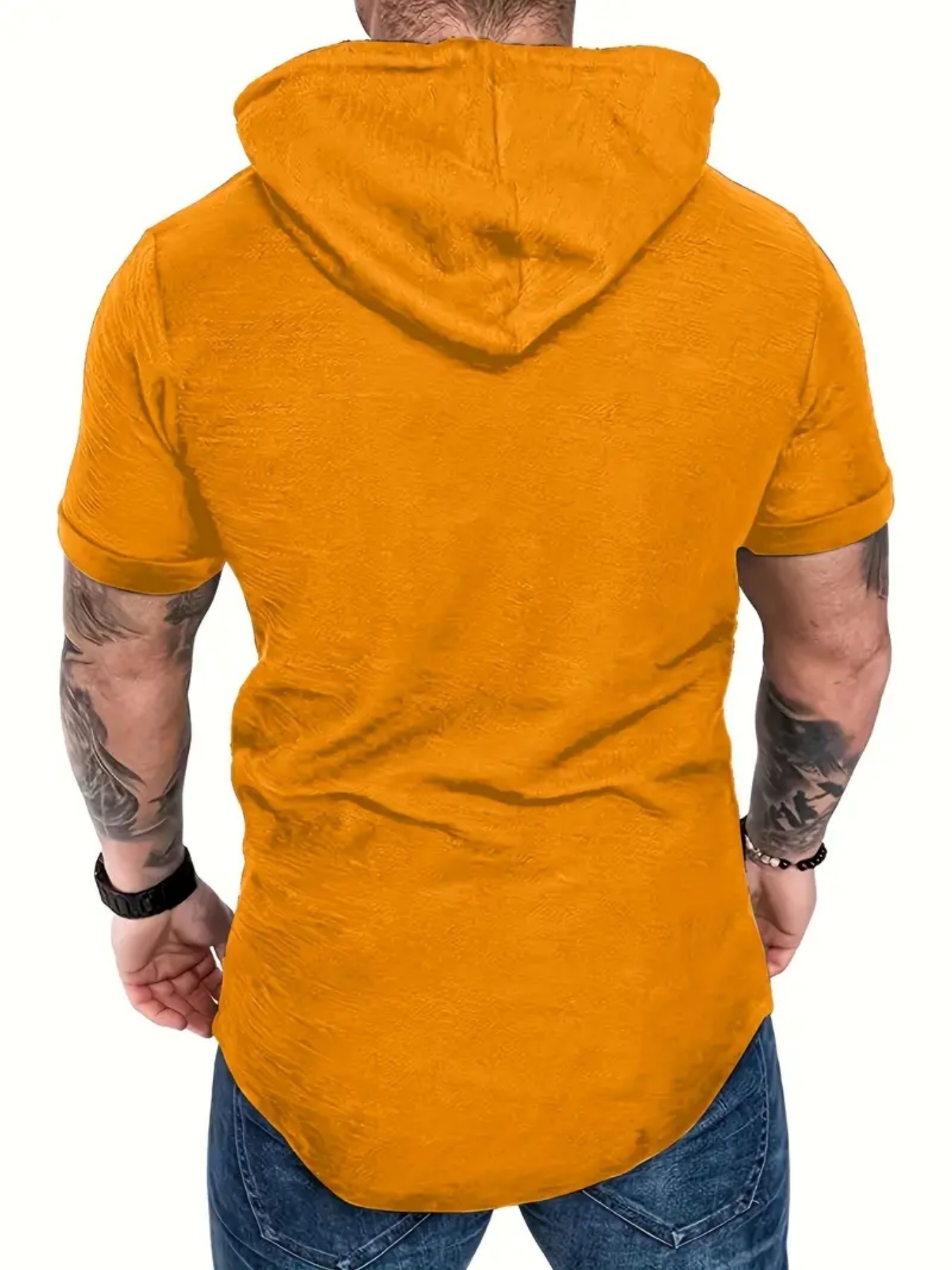 Yellow short sleeve cheap hoodie