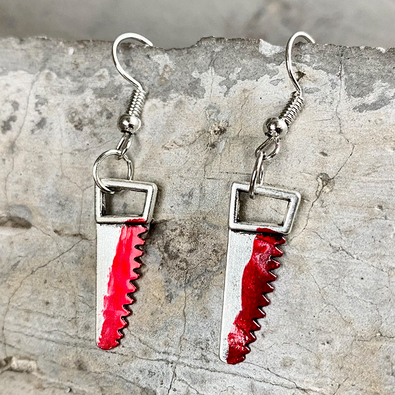 Knife Earrings For Women Blood Printed Gothic Knife Dangle Earrings Scissor  Ax Halloween Earrings For Men