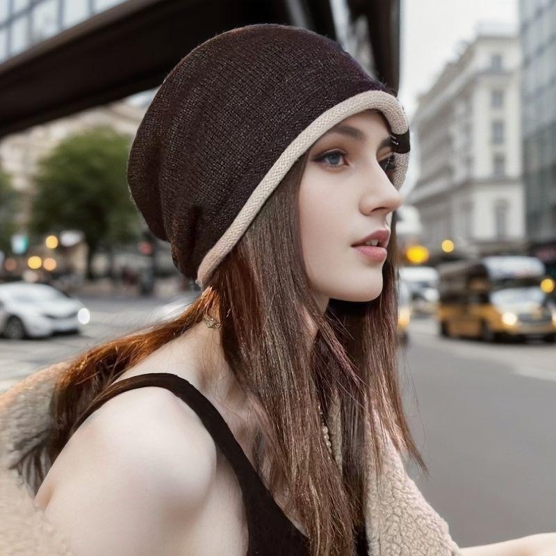 Gorro Holgado Con Parches De Copo De Nieve Para Mujer Gorro - Temu Chile