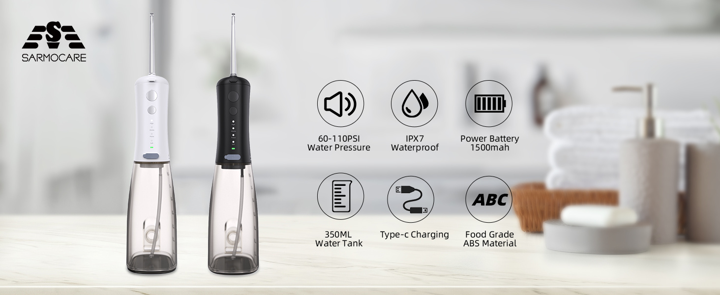 4 in 1 water flosser for teeth cordless water flossers oral irrigator with diy mode 4  tips tooth flosser portable and rechargeable for travel details 0
