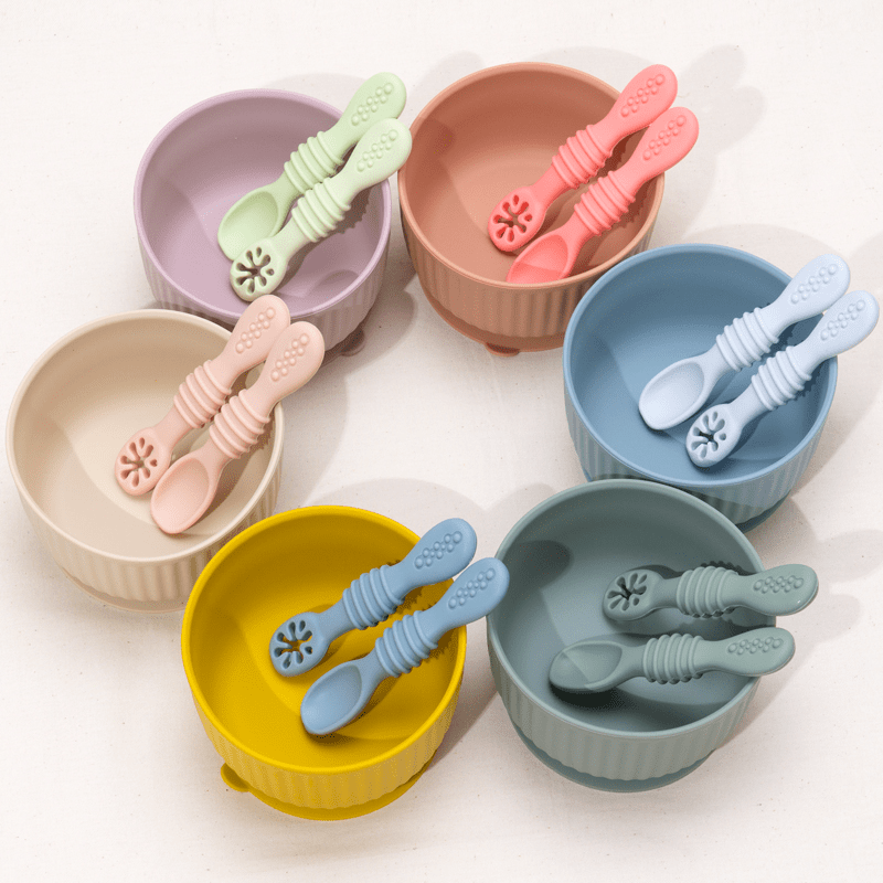 Food Grade Silicone Sticky Spoon Kids Training Spoon Baby Feeding