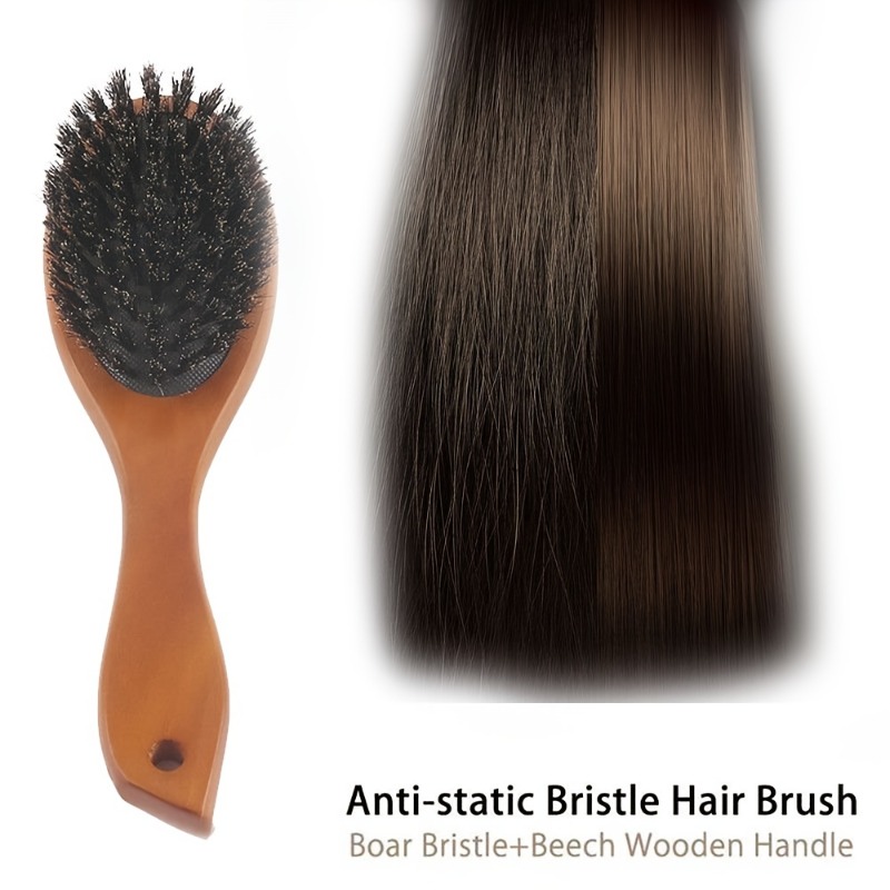Boar Bristle Scalp Massage Comb for Healthy Hair