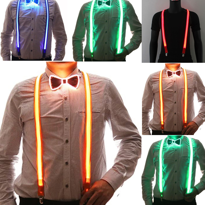 Light Up Suspenders, Adjustable LED Glow Light Up Suspenders