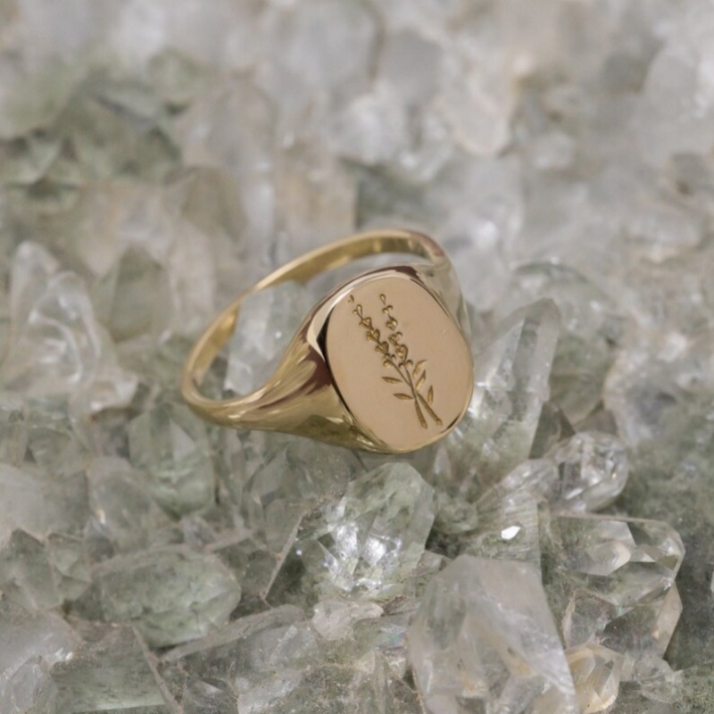 Women's Lavender Carved Ring for Engagement and Weddings