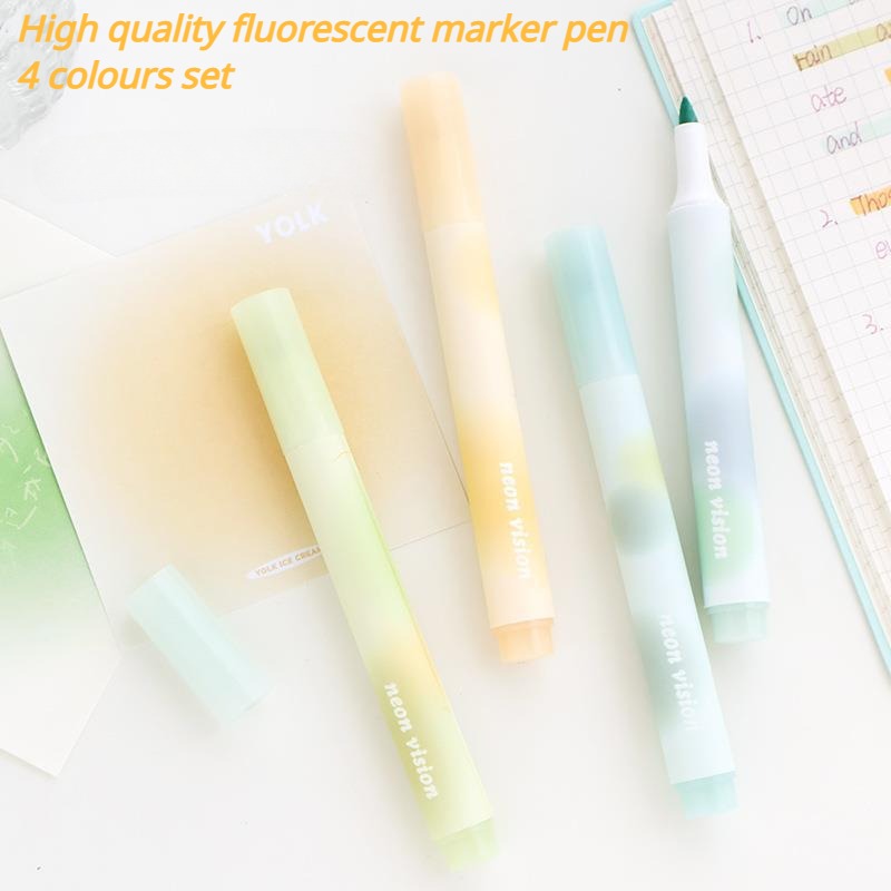 4pcs/set Fluorescent Highlighter Pen, Neon Colors, Highlight Important  Points, Doodle, Student Study Fluorescent Pen, Large Capacity Notebook Pen,  Marker Pen