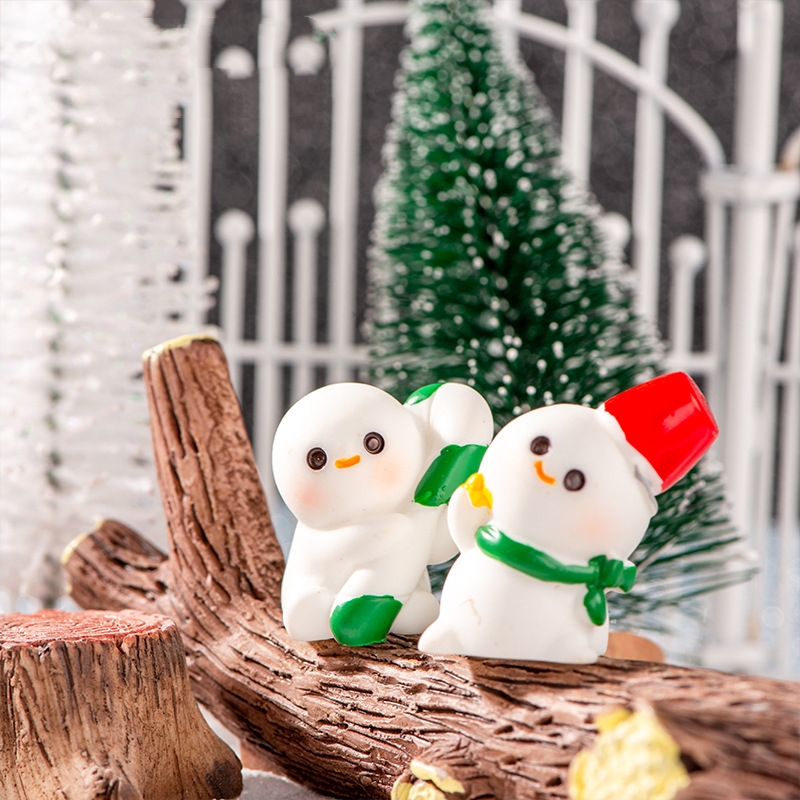 Christmas Small Ornaments Christmas Resin Snowman Set - Temu