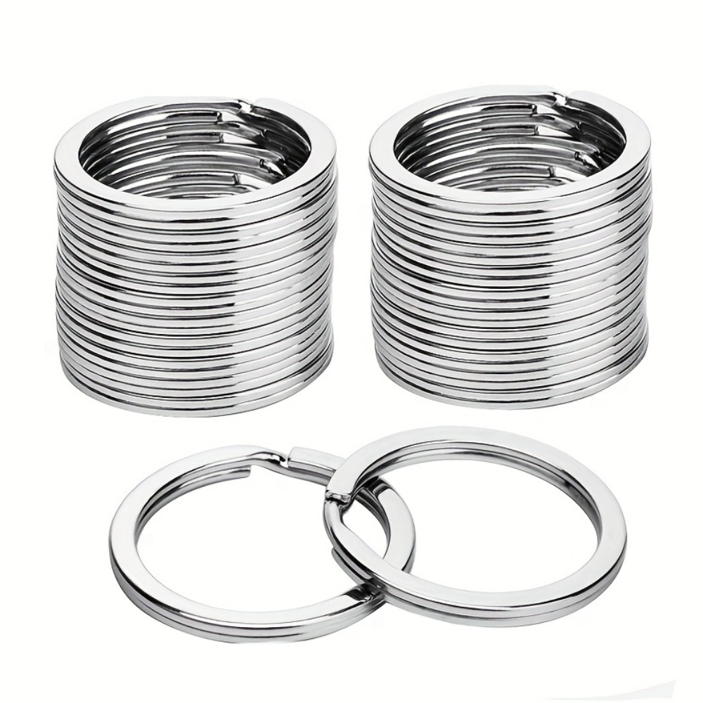 Stainless Steel Flat Key Ring Metal Split Key Ring Home - Temu
