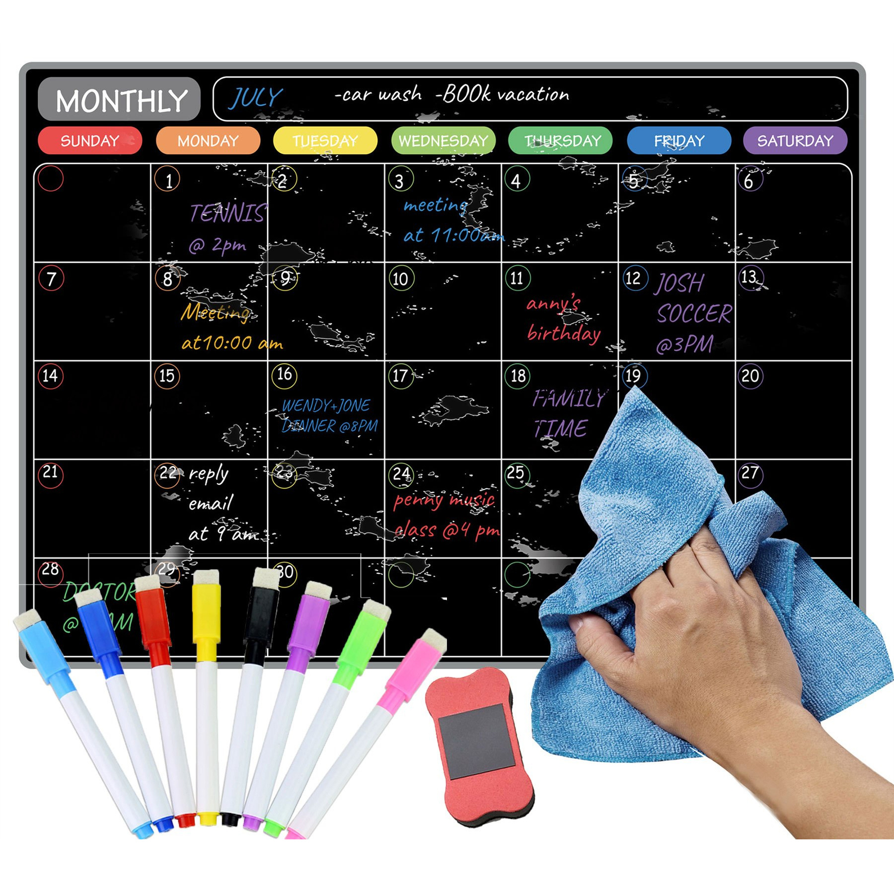 A3 Size Magnetic Whiteboard Dry Erase White Boards Fridge Sticker Kitchen  Menu Planner Message Calendar School Bulletin Board