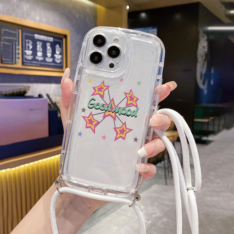 Smiling Face Star Graphic Phone Case With Lanyard For Iphone 11 14 13 12  Pro Max Xr Xs 7 8 6 Plus Mini Czq Pattern Luxury Matte Silicone Original  Shockproof Camera Lens Protector Soft Cover - Temu Australia