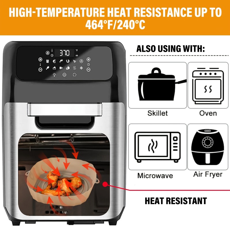 Silicone Air Fryer Liners With Large Capacity Air Fryer Silicone Pot  Multi-functional Silicone Mat Silicone Basket Air Fryer Accessories For  Restaurants - Temu