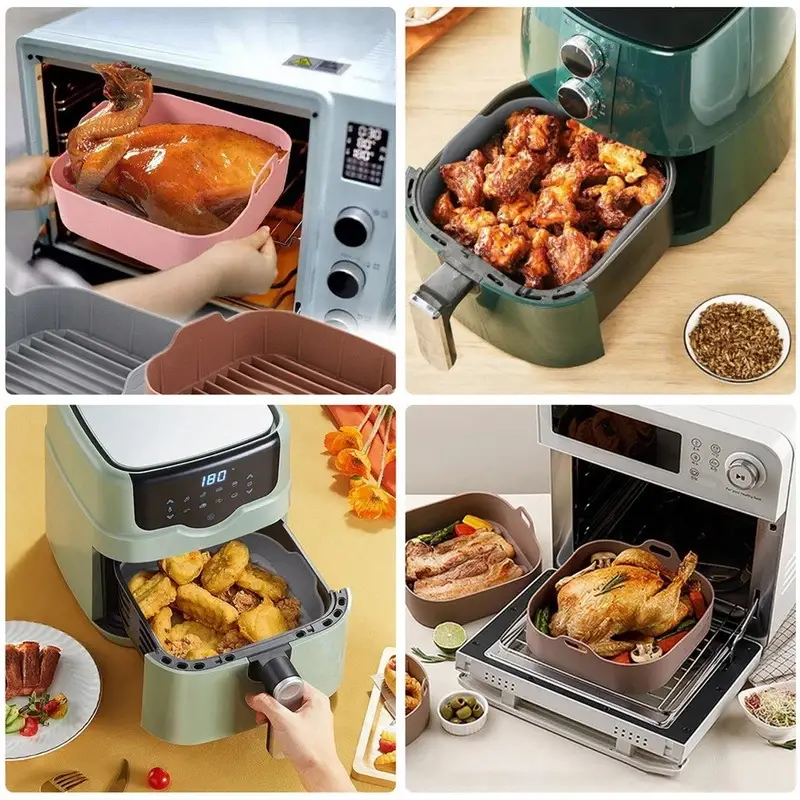 Silicone Air Fryer Liners With Large Capacity Air Fryer Silicone Pot  Multi-functional Silicone Mat Silicone Basket Air Fryer Accessories For  Restaurants - Temu