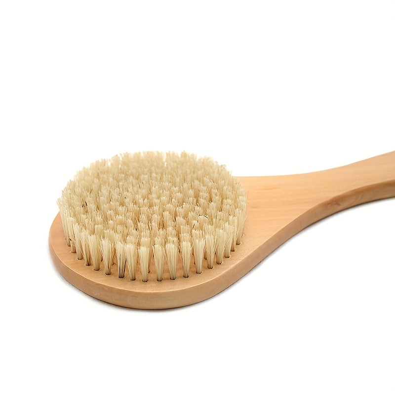 1pc Wooden Back Scrubber For Shower, Long Handle Bath Sponge Shower Brush,  Back Cleaner Washer, Body Bath Brush For Women And Men, Bathroom Shower Acc