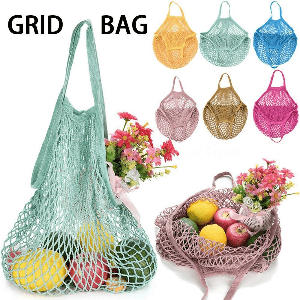 New Mesh String Shopping Bag Fashion Net Bag Reusable Fruit Storage Handbag  Totes Women Shopping Mesh Bag Shopper Shoulder Bags