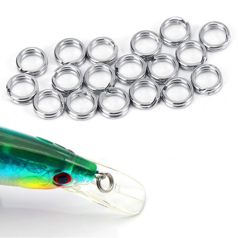 50pcs/100pcs Stainless Steel Fishing Tackle Bait Double Circle Split Ring  Connector Split Ring Lure for Fishing Tackle Kit(A-5#), Swivels & Snaps -   Canada