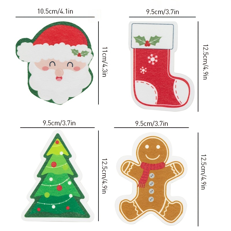 Christmas Cartoon Printed Sponge Wipe Set Multifunctional - Temu