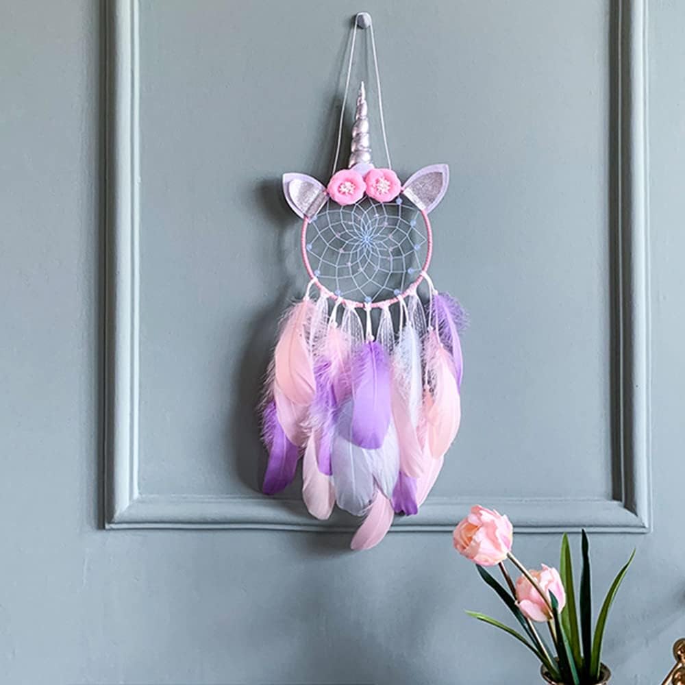 1pc Cute Dream Catcher Hanging Decor, Handmade Pastel Feather Dreamcatcher  Wall Decor For Girls, Nursery Bedroom Decoration, Blessing Gift Christmas G