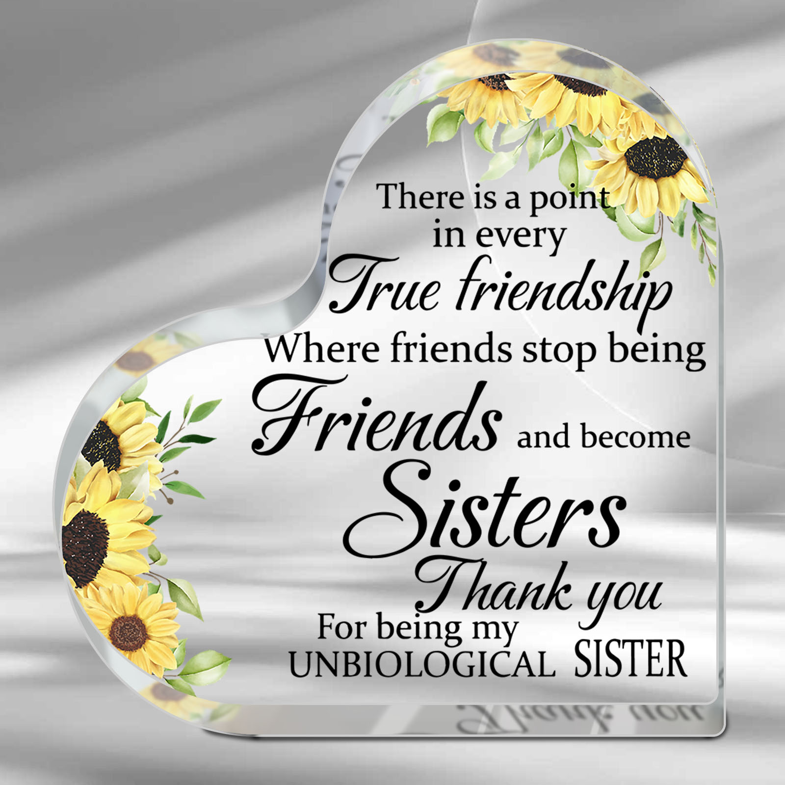 

1pc, Friends Gifts For Women Friendship Bestie Gifts For Woman Best Sunflower Flower Gift Unbiological Sister Gift Christmas Birthday Gift Thank You Gift For Women Acrylic Friendship