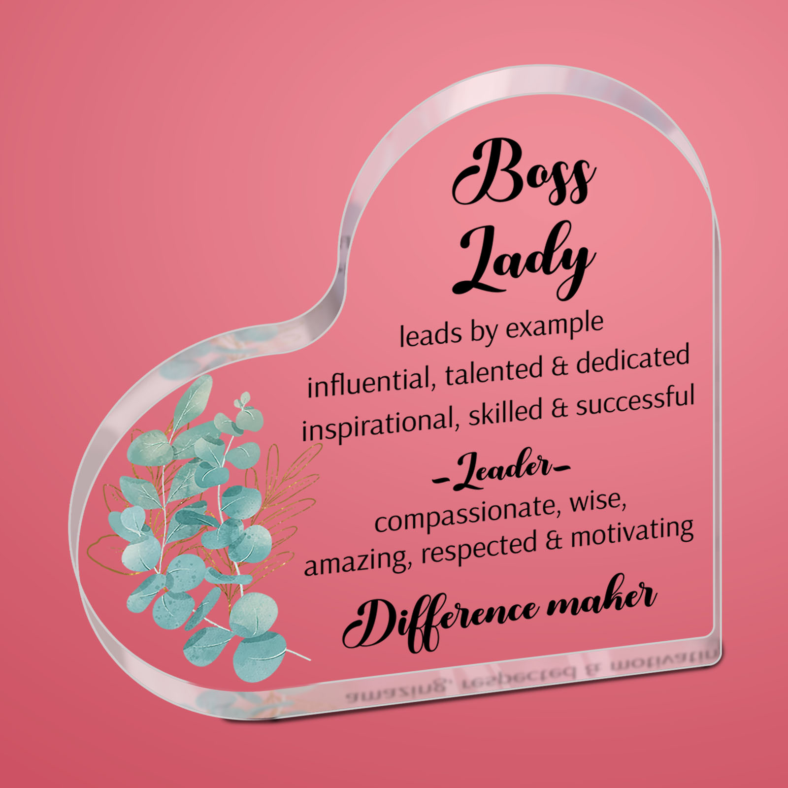 Boss Lady Gifts for Women with Wood Base 4.7 x 4.7'' Acrylic Boss Office  Desk Decor Promotion Gifts Best Boss Birthday Gifts Appreciation Gifts for