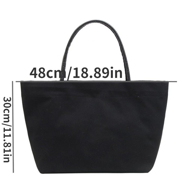 Bolso Tote Lona Minimalista Mujer Bolso Color Vendido Gran - Temu