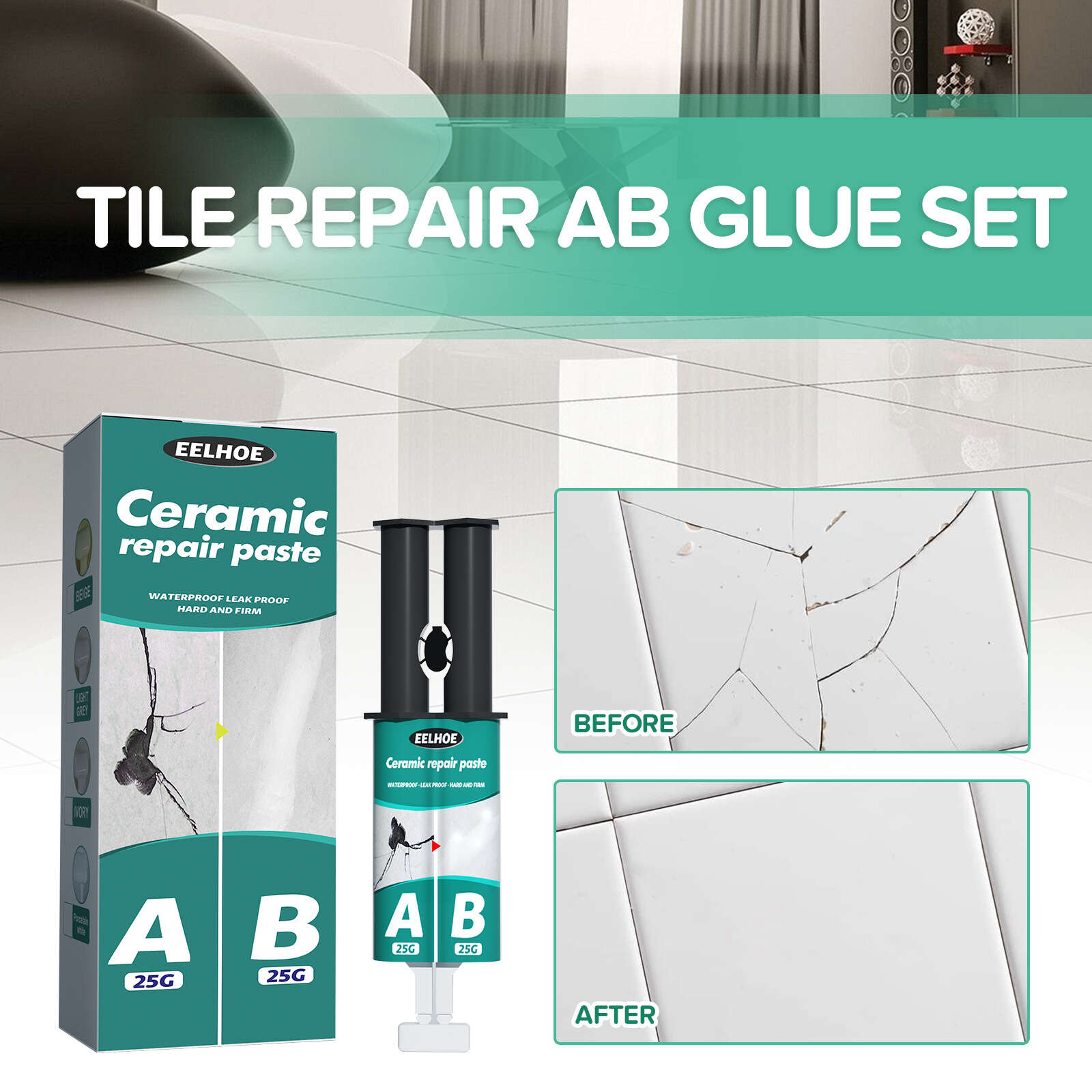 Ceramic Tile Repair Ab Adhesive Set Metal Ceramic Tile - Temu