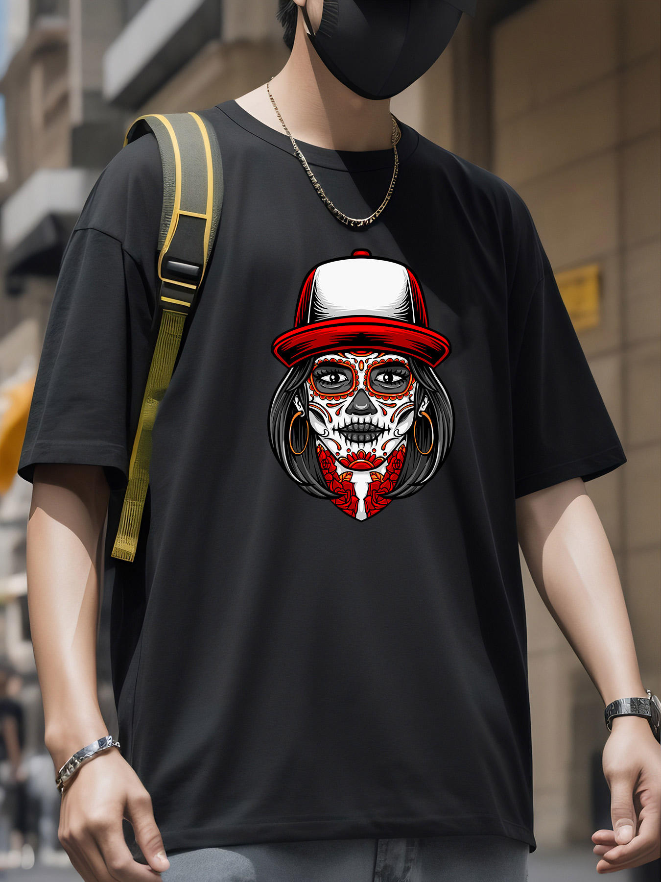 Baseball Face Skeleton Skull T-Shirt