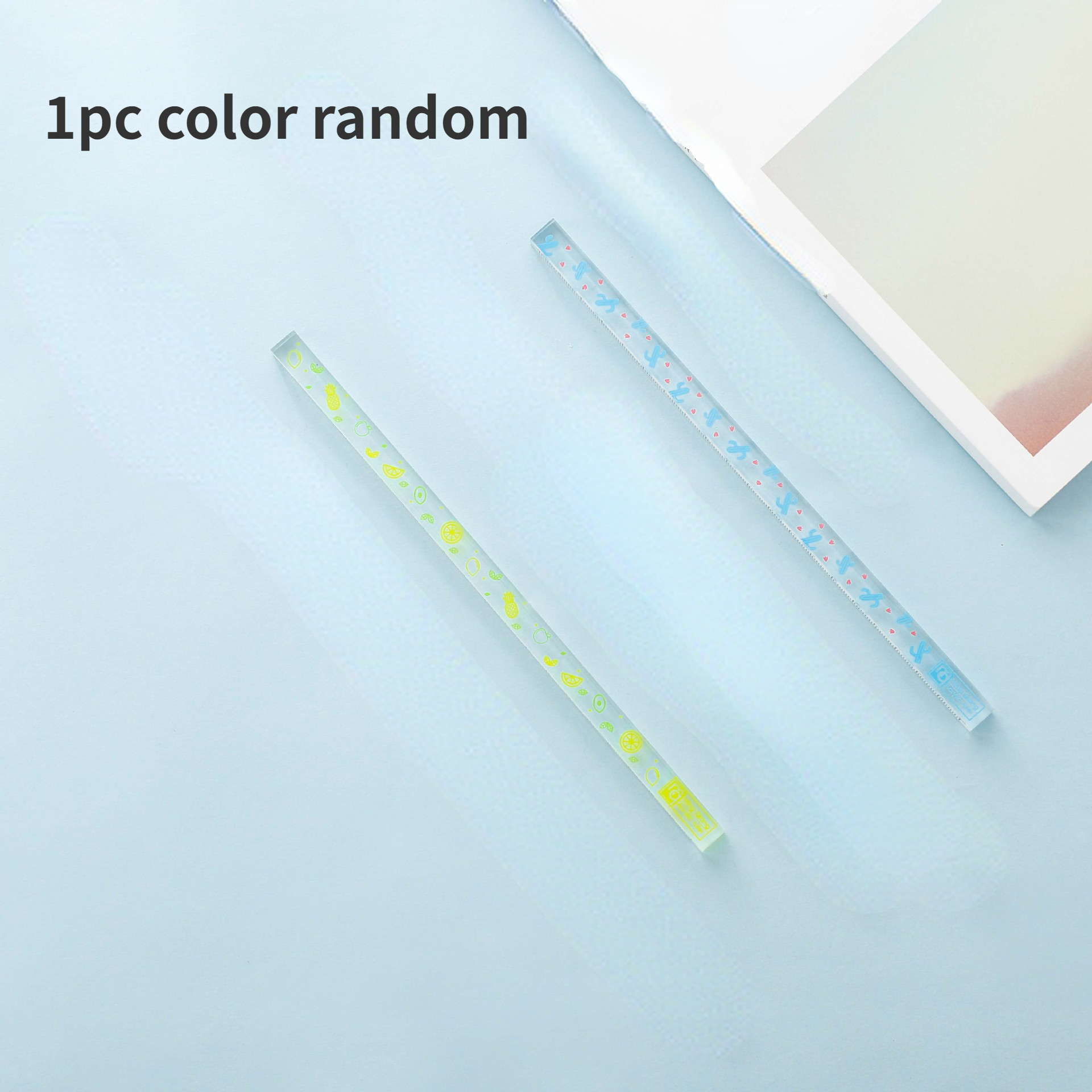Transparent Straight Ruler,0-20cm,Square Cube Acrylic Ruler Measuring Tool  Lightweight Durable for Students Drawing and Drafting