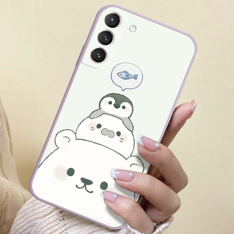 Cute Flower Cool Bear Shockproof Case For Samsung S23 Ultra S22 S21 S20 S10  Note