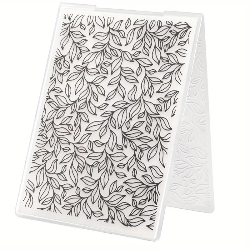 TEMU Leaf Pattern Embossing Folder For Diy Crafts - Durable Plastic Template For Card Making, Scrapbooking & , Compatible With Most Machines