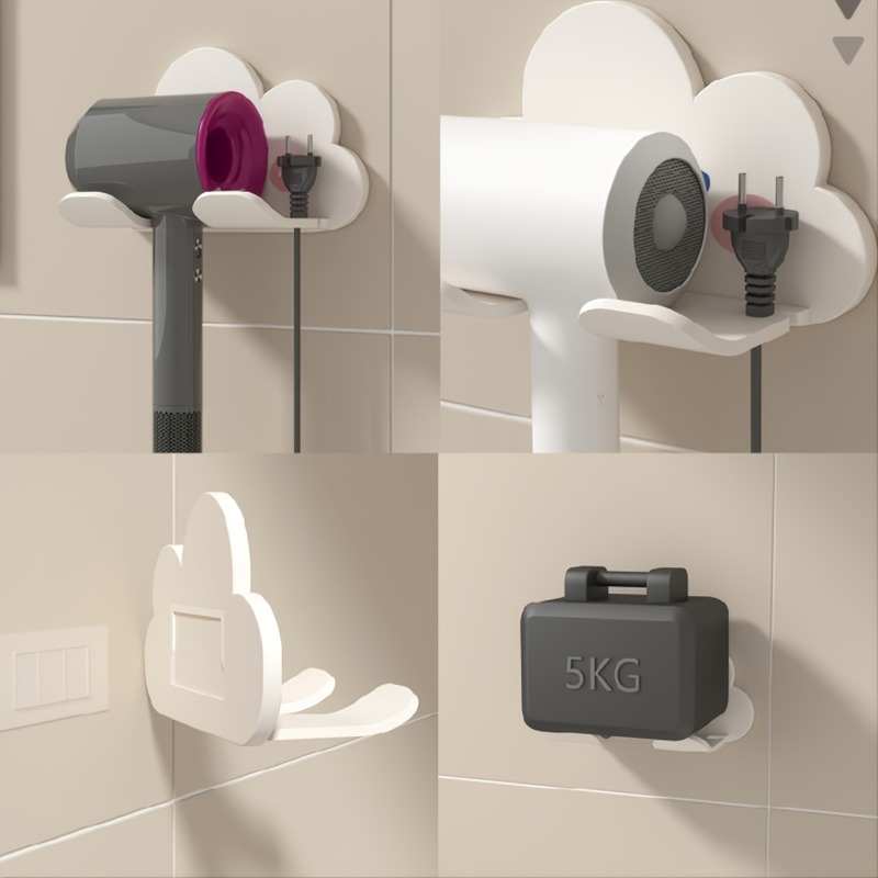 1pc Punch-free Hair Dryer Rack, Multifunctional Bathroom Storage