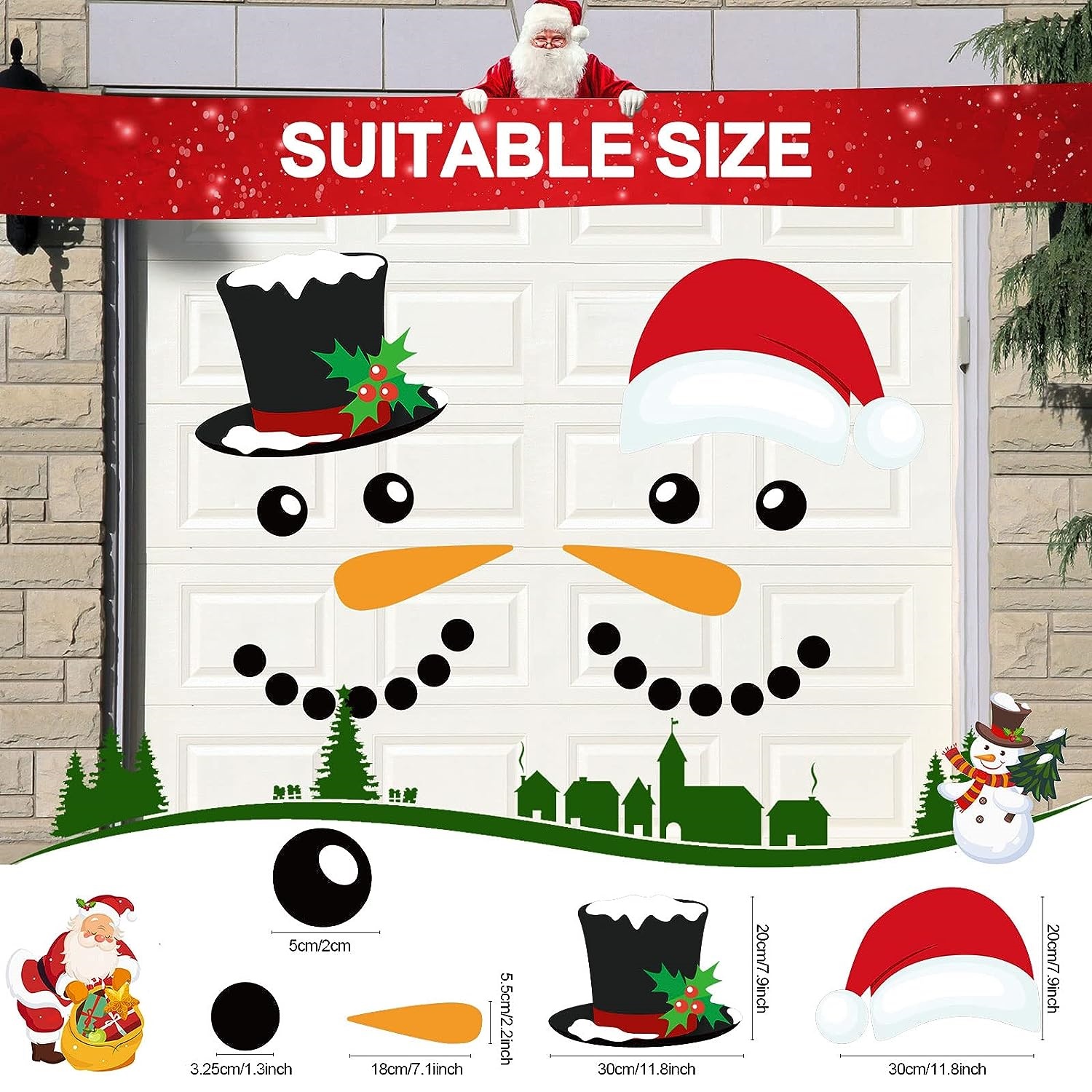 Puloru Christmas Wall Decals, 3D DIY Felt Winter Snowman Stickers Crafts  for Home Decoration 