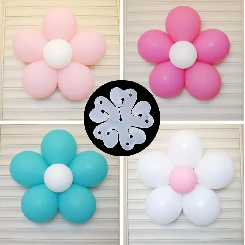 10pcs Flower Balloons Decoration Accessories, Plum Clip Practical