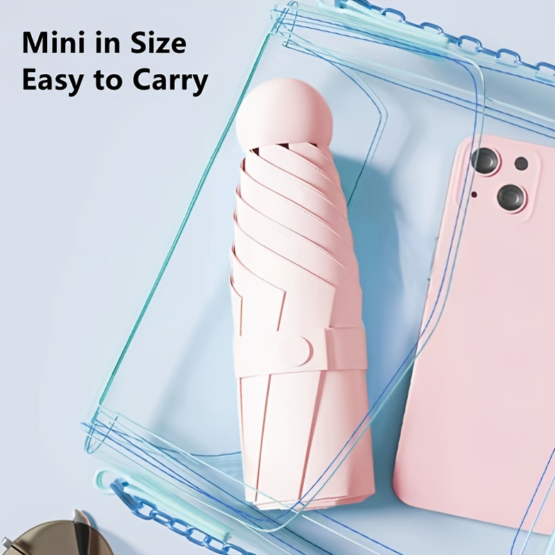 Travel Umbrella, Compact Lightweight Portable Waterproof Folding Umbrella, With 6 Ribs Reinforced UV Protection Umbrella For Men Women details 7