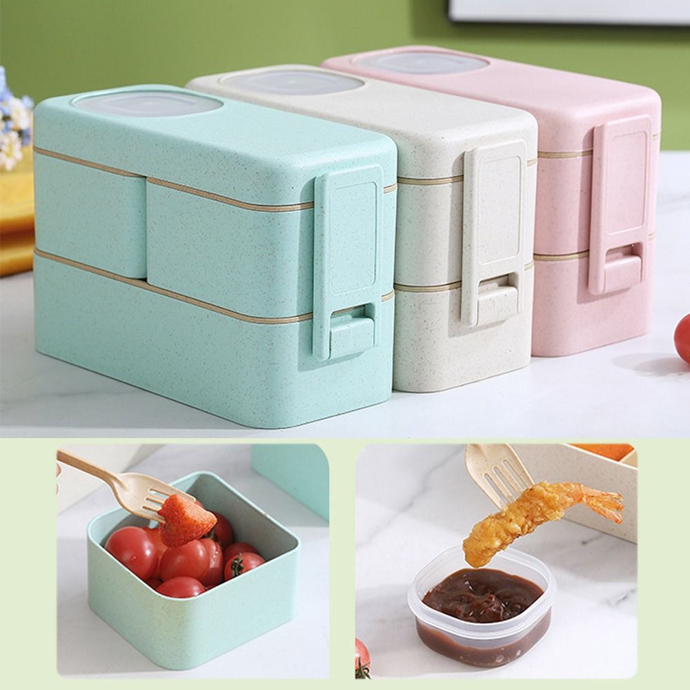 Bento Box Japanese Lunch Box Kit, 3-In-1 Compartment Stackable Bento Lunch  Box