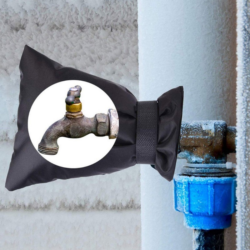 Couvre-robinet pour l'hiver 2 pièces couvre-robinet extérieur doux et chaud  protecteur de robinet couvercle étanche pour la protection contre le gel  (noir) 