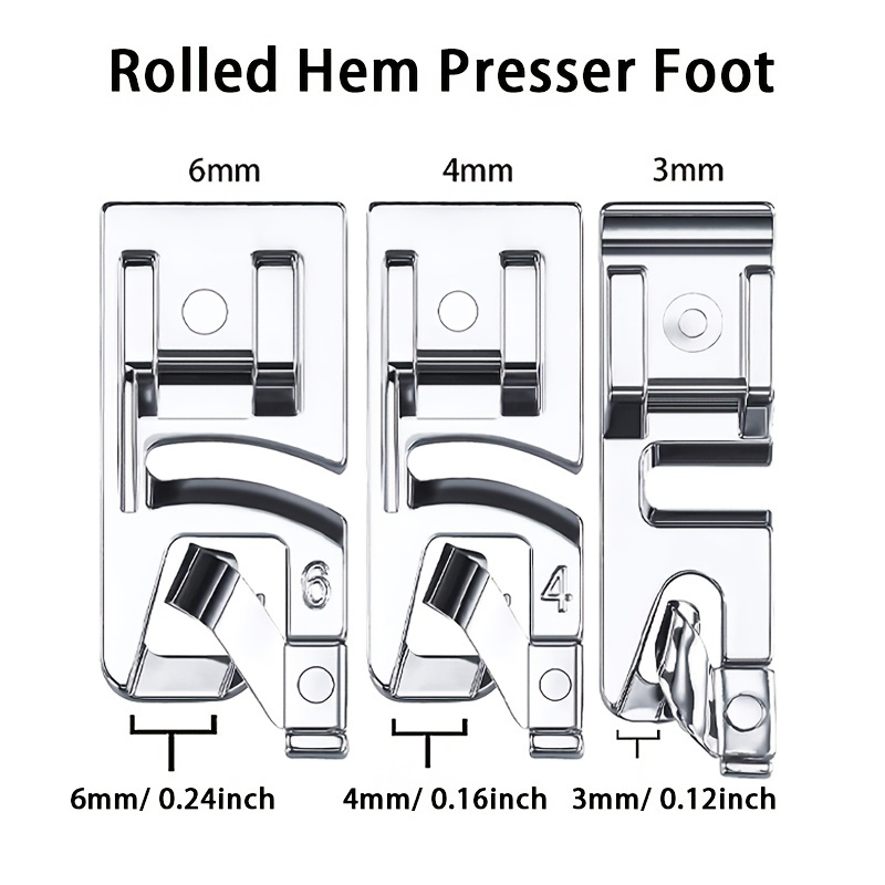Sewing Rolled Hemmer Foot 3mm 8 Sizes Wide Rolled Hem - Temu