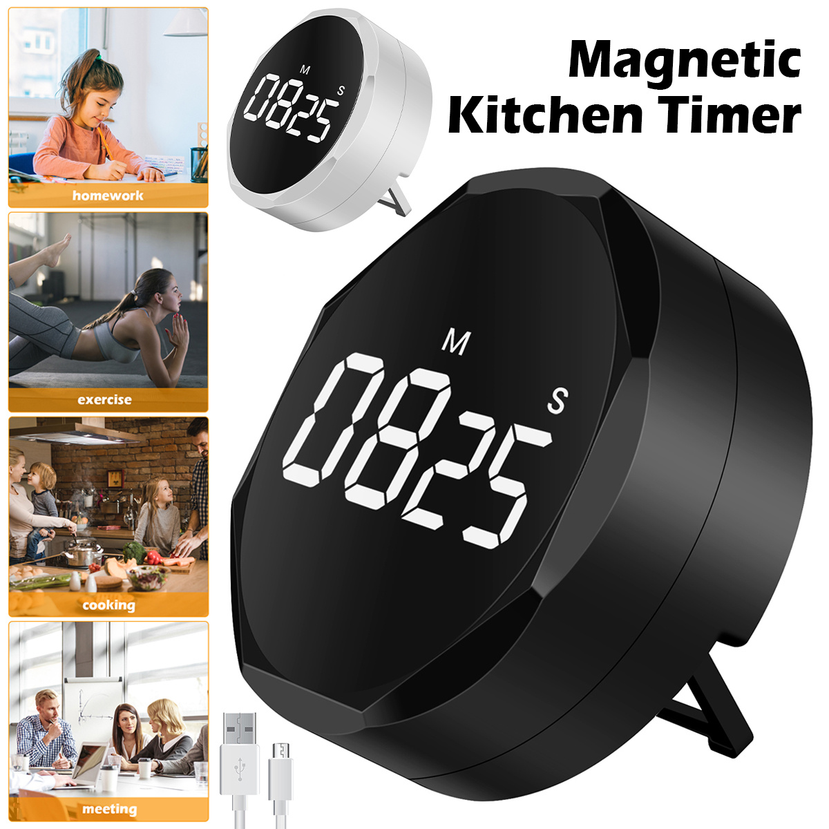 Magnetic Kitchen Timer LED Digital Timer for Kitchen Cooking