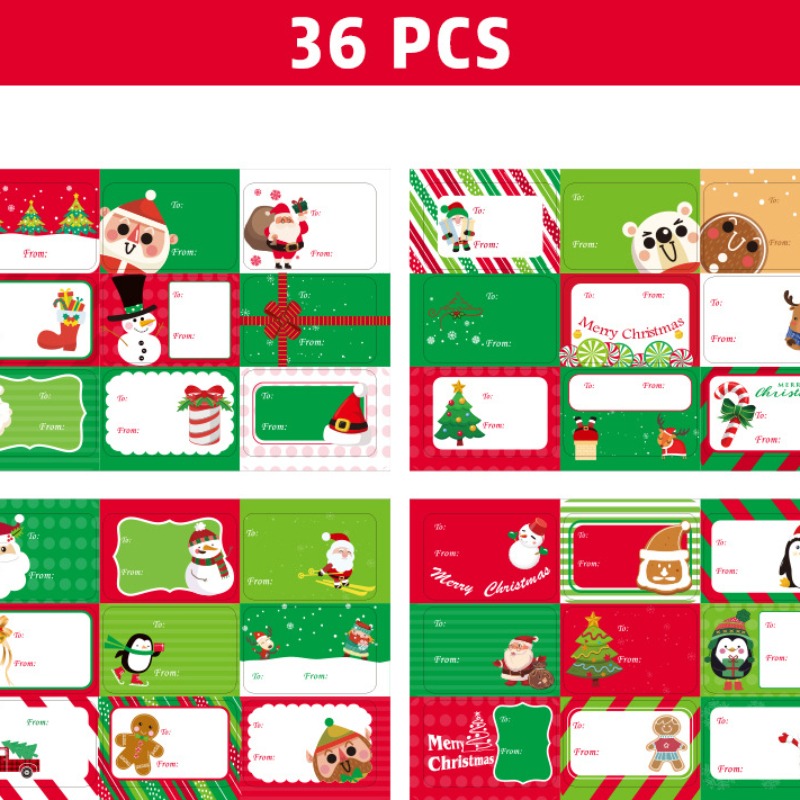 Christmas Gift Tags Stickers,Self Adhesive Gift Tags Stickers,Decorative  Kraft Color Stickers for Holiday Presents,120Pcs Gift Tags for Christmas