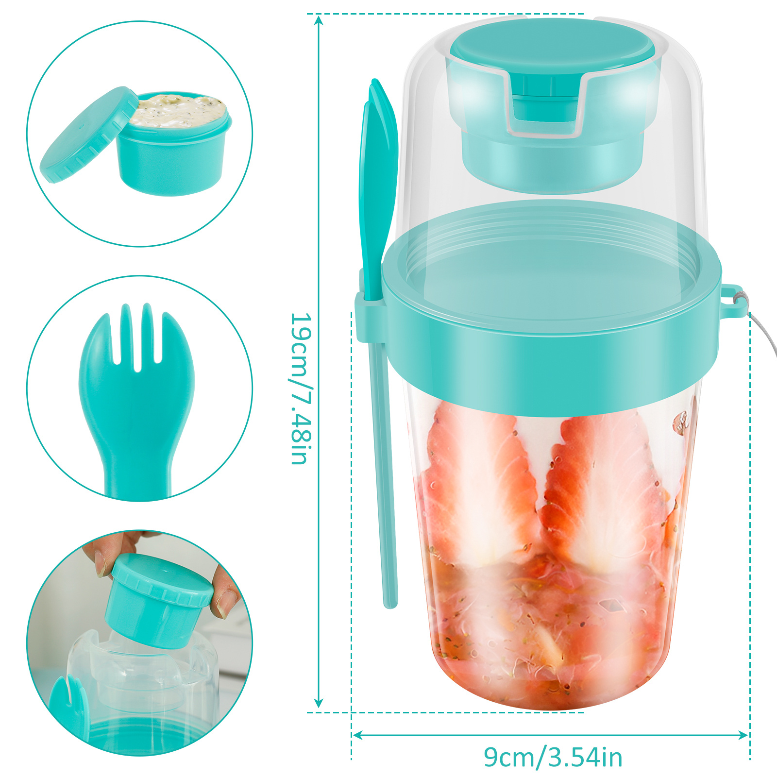 Salad Cup, Salad Meal Shaker Cup, Plastic Healthy Salad Container Wih Fork, Salad  Dressing Holder, Salad Cup For Picnic Lunch Breakfast, Salad Cup With Lid,  Portable Salad Cup For Outdoor - Temu