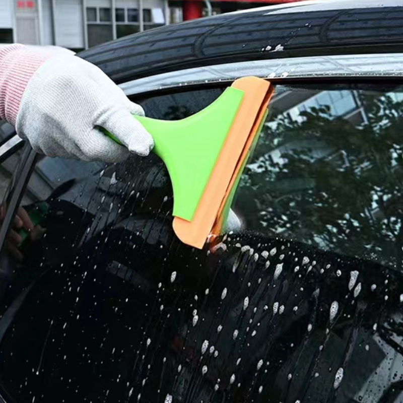 1pc Black Car Silicone Blade Wash Water Wiper Window Glass Windshield  Cleaner Scraper Cleaning Tool Auto Exterior Accessories