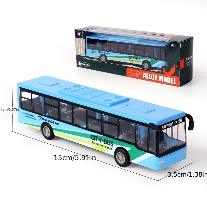 Farfi Alloy Mini Simulation Pull Back Car Bus Model Desktop Decor Kids  Collectible Toy