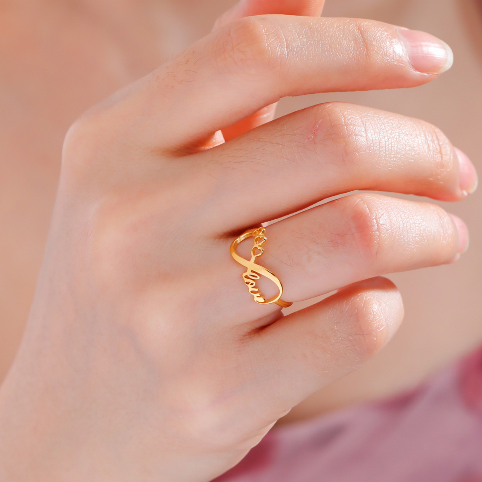 Fashion (Gold Color)Hollow Infinity Symbol Adjustable Rings For