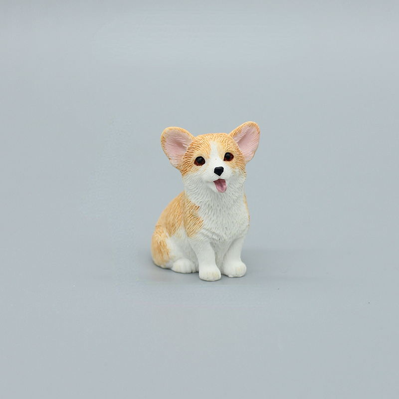 Lifelike Corgi Dog Animal Model PVC Solid Figurine Desktop Ornament Kids Toy  boys girls Gif