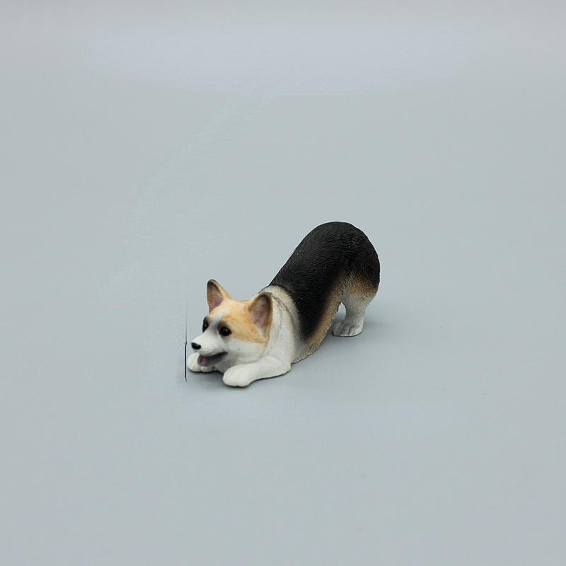 Lifelike Corgi Dog Animal Model PVC Solid Figurine Desktop Ornament Kids Toy  boys girls Gif