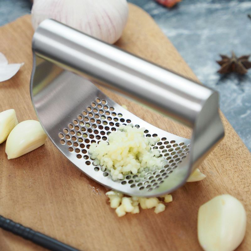 1pc Stainless Steel Garlic Press Mincer, Garlic Crusher, Masher, And Peeler  Kitchen Cooking Accessories