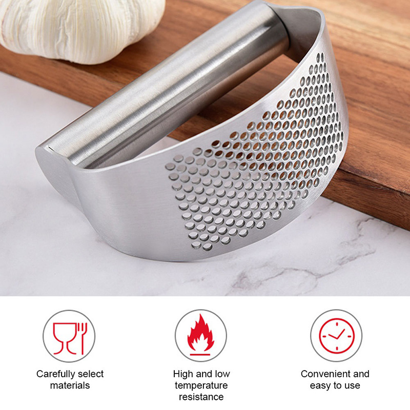 Garlic Press, Stainless Steel Garlic Press Rocker Garlic Crusher Garlic  Mincer G