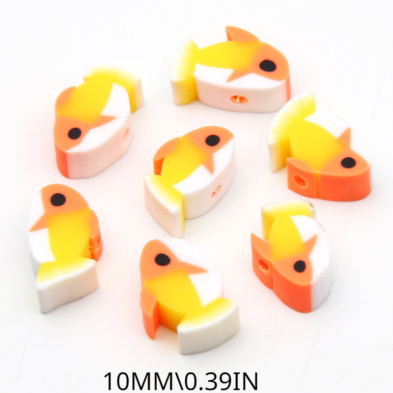 30pcs Fruit Lemon Slice Chips 10mm Flat Round Handmade Polymer Clay Loose  Beads For Jewelry Making DIY Bracelet Earrings