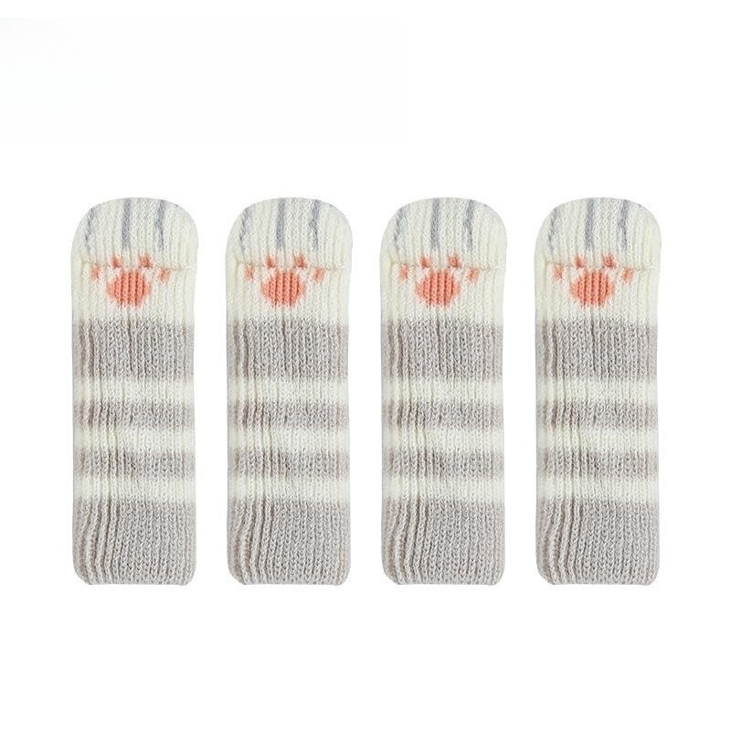 Calcetines de lana de punto para patas de silla, juego de fundas  antideslizantes para muebles, 4